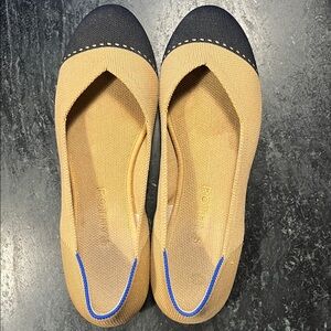 Rothy's Black and Tan Women's Flats with Blue Accent